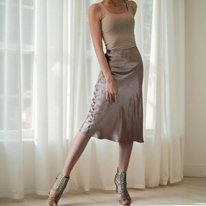 Beautiful Shimmery Taupe Silky Skirt
